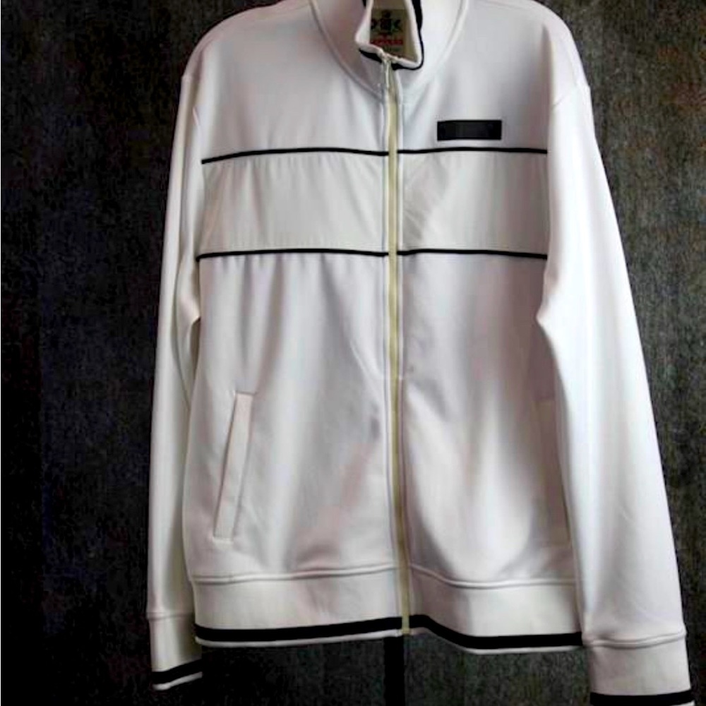 Mens Express XL White Sport Zipper Jacket